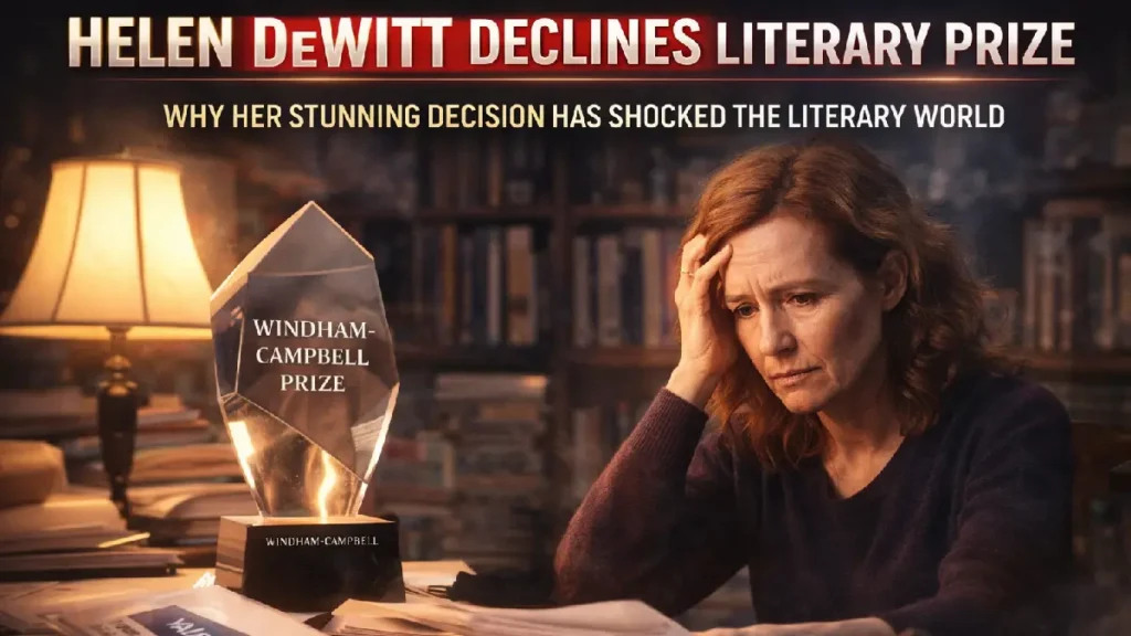 Helen DeWitt Declines Literary Prize